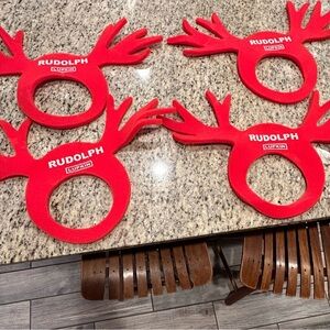 ✨Rudolph Red Antler Foam Headbands/Visor Set of 4